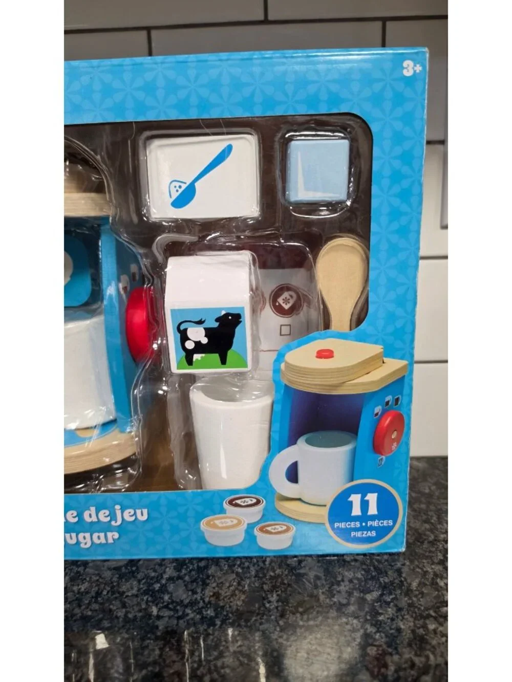 MELISSA AND DOUG BREW AND SERVE COFFEE BARISTA WOODEN PLAY KITCHEN FAKE FOOD SET